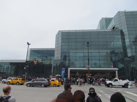 New York Comic Con held at Javits Center. When we got there on the first day of opening @2pm, the line stretched out around the building and all the way back. By some unimaginable stroke of luck, Krissy and I were allowed to cut the line and skip possibly 2-3 hours of queuing. We only waited 45 minutes. :-O